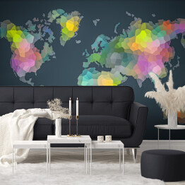 Fototapeta Kolorowa mapa świata utworzona z plam