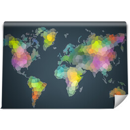 Fototapeta samoprzylepna Kolorowa mapa świata utworzona z plam