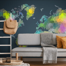 Fototapeta winylowa zmywalna Kolorowa mapa świata utworzona z plam