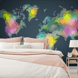 Fototapeta samoprzylepna Kolorowa mapa świata utworzona z plam