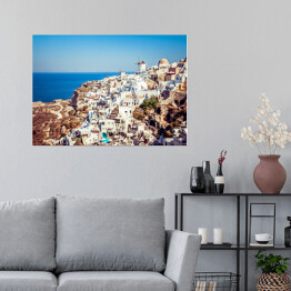 Plakat Zabytkowy styl greckiej wyspy Santorini.