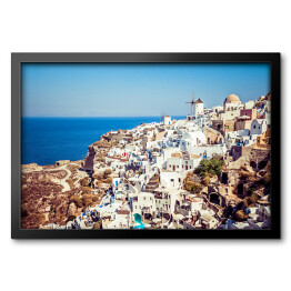 Obraz w ramie Zabytkowy styl greckiej wyspy Santorini.