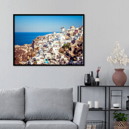 Plakat w ramie Zabytkowy styl greckiej wyspy Santorini.