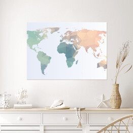 Plakat Mapa świata w pastelowych kolorach