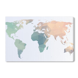 Obraz na płótnie Mapa świata w pastelowych kolorach