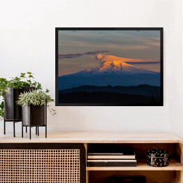 Obraz w ramie Złociste chmury nad Mount Hood