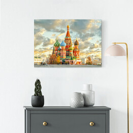 Obraz na płótnie Moskwa, pochmurne niebo nad katedrą św. Bazylego