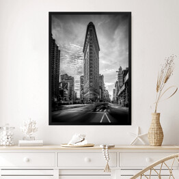 Obraz w ramie Charakterystyczny trójkątny budynek Flatiron w Nowym Jorku 