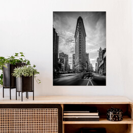 Plakat samoprzylepny Charakterystyczny trójkątny budynek Flatiron w Nowym Jorku 