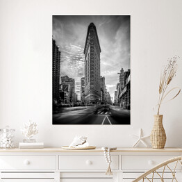 Plakat samoprzylepny Charakterystyczny trójkątny budynek Flatiron w Nowym Jorku 