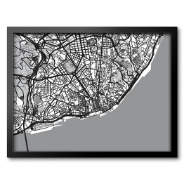 Obraz w ramie Mapa miasta Lizbona, Portugalia