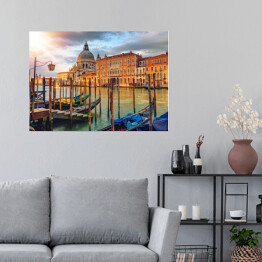 Plakat samoprzylepny Wenecja - kanały przy zabytkowych budynkach