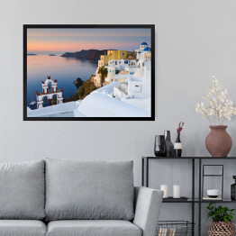 Obraz w ramie Widok wioski na Santorini wyspie w Grecji