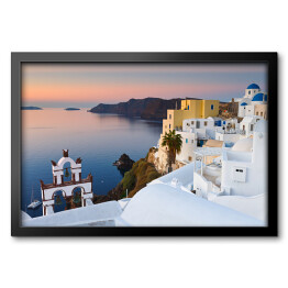 Obraz w ramie Widok wioski na Santorini wyspie w Grecji