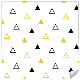 Tapeta samoprzylepna w rolce Czarne i złote trójkąty na białym tle 