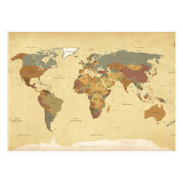 Plakat Vintage mapa świata 