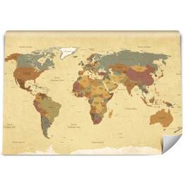 Fototapeta winylowa zmywalna Vintage mapa świata - teksty w języku francuskim