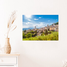 Plakat samoprzylepny Historyczne miasteczko Assisi, Umbria, Włochy
