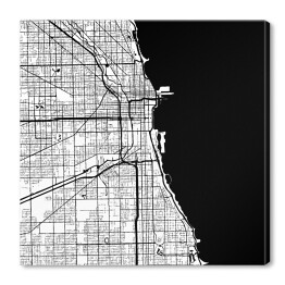 Mapa monochromatyczna miasta Chicago, USA