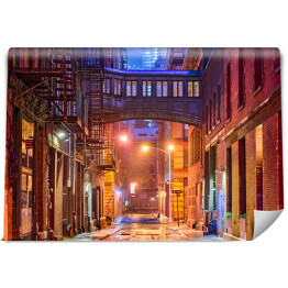 Fototapeta winylowa zmywalna Oświetlona uliczka w Nowym Jorku nocą