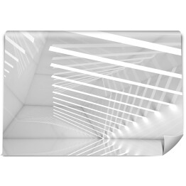 Fototapeta winylowa zmywalna Puste szerokie oświetlone białe wnętrze 3D