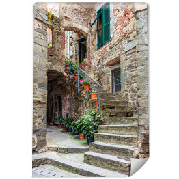 Fototapeta Aleja w Włoskim starym miasteczku Liguria, Włochy