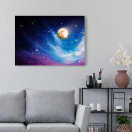Obraz na płótnie Baśniowe niebo z księżycem w pełni