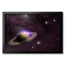 Obraz w ramie Planeta Saturn na tle gwiazd