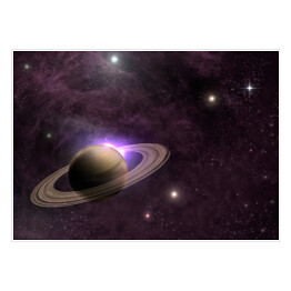 Planeta Saturn na tle gwiazd