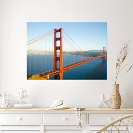 Plakat Golden Gate Bridge w piękny dzień w San Fransisco, Kalifornia 