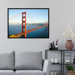 Plakat w ramie Golden Gate Bridge w piękny dzień w San Fransisco, Kalifornia 