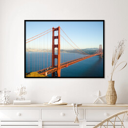 Plakat w ramie Golden Gate Bridge w piękny dzień w San Fransisco, Kalifornia 