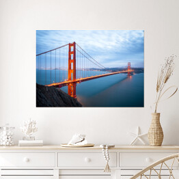 Plakat samoprzylepny Golden Gate Bridge o zmierzchu