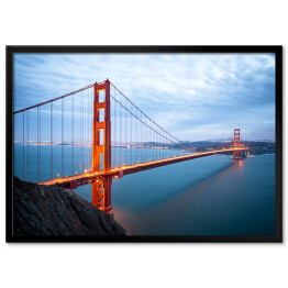 Plakat w ramie Golden Gate Bridge o zmierzchu