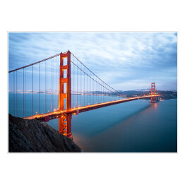 Plakat samoprzylepny Golden Gate Bridge o zmierzchu