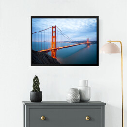 Obraz w ramie Golden Gate Bridge o zmierzchu