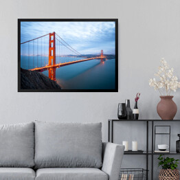 Obraz w ramie Golden Gate Bridge o zmierzchu