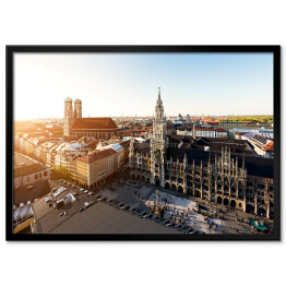 Plakat w ramie Widok z lotu ptaka na Monachium w Niemczech