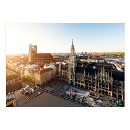 Plakat Widok z lotu ptaka na Monachium w Niemczech