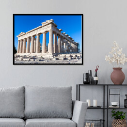 Plakat w ramie Partenon na wzgórzu Akropol, Ateny, Grecja