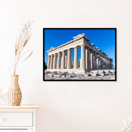 Plakat w ramie Partenon na wzgórzu Akropol, Ateny, Grecja