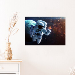 Plakat samoprzylepny Astronauta podążający w stronę mgławicy