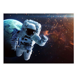Plakat Astronauta podążający w stronę mgławicy