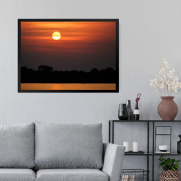 Obraz w ramie Piękny zachód słońca rodem z Afryki