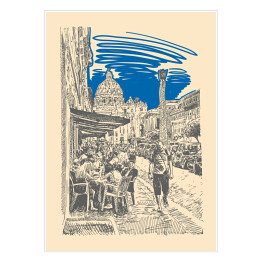 Plakat Kolorowy rysunek - Rzymska architektura