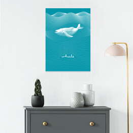 Plakat Płynący wieloryb