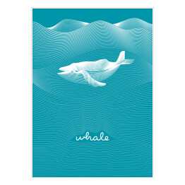 Plakat samoprzylepny Płynący wieloryb