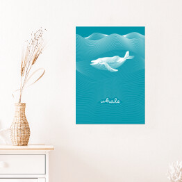Plakat samoprzylepny Płynący wieloryb