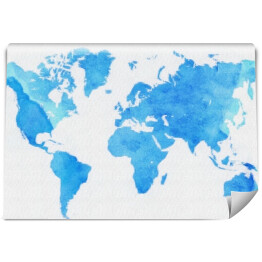 Fototapeta Mapa świata w odcieniach błękitu