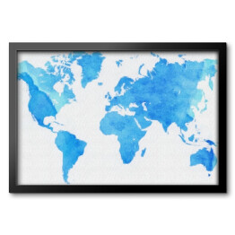 Mapa świata w odcieniach błękitu